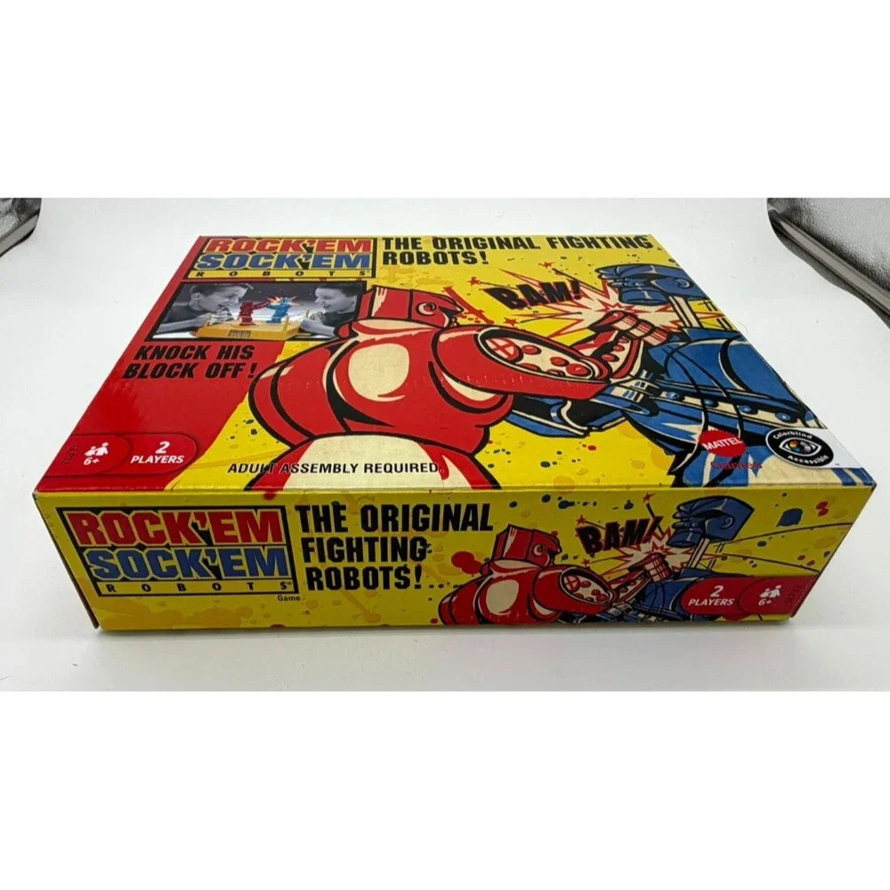 Mattel Rock Em Sock Em Robots Game Boxed Complete 2024 GLP32 Red Rocker vs Blue